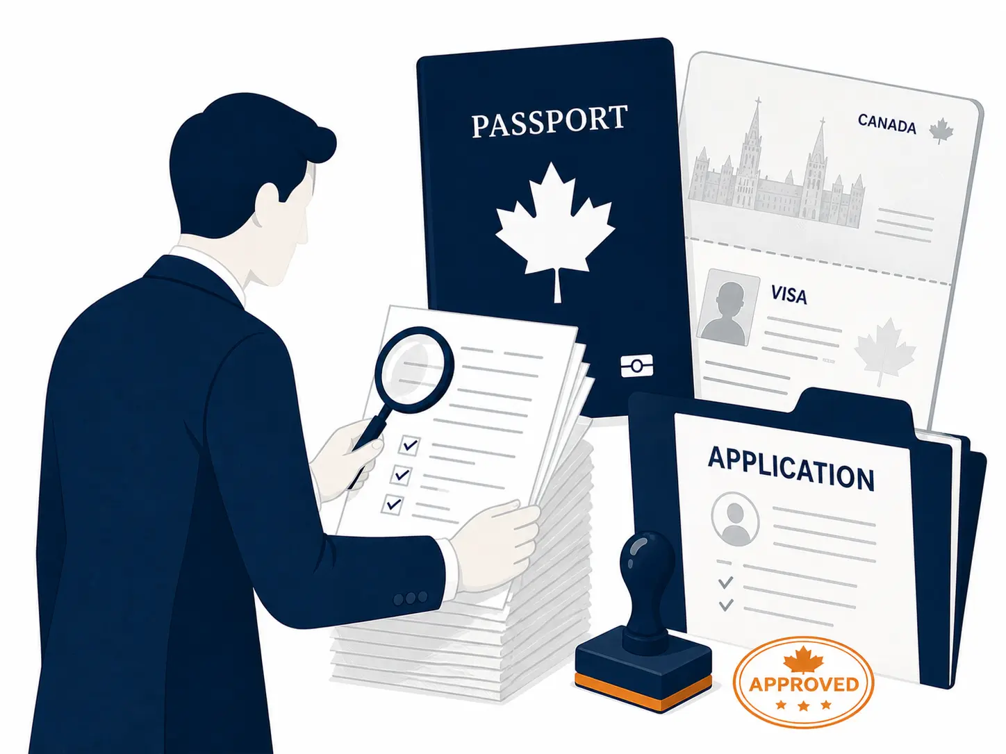 Ilustração de consultor de imigração