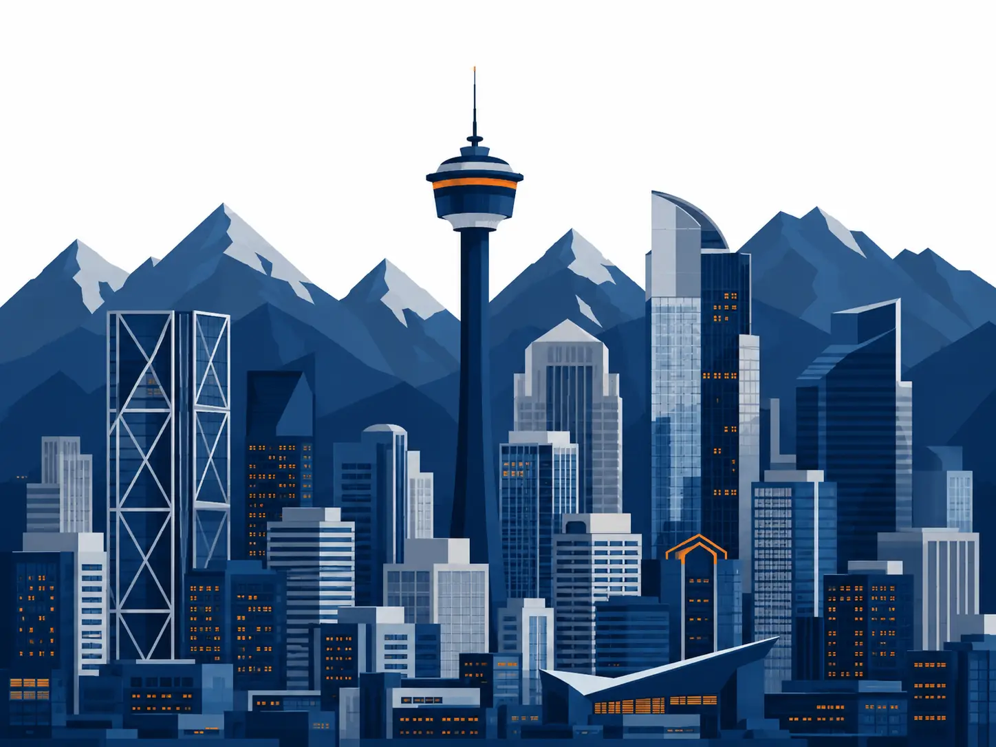 Ilustração da skyline de Calgary