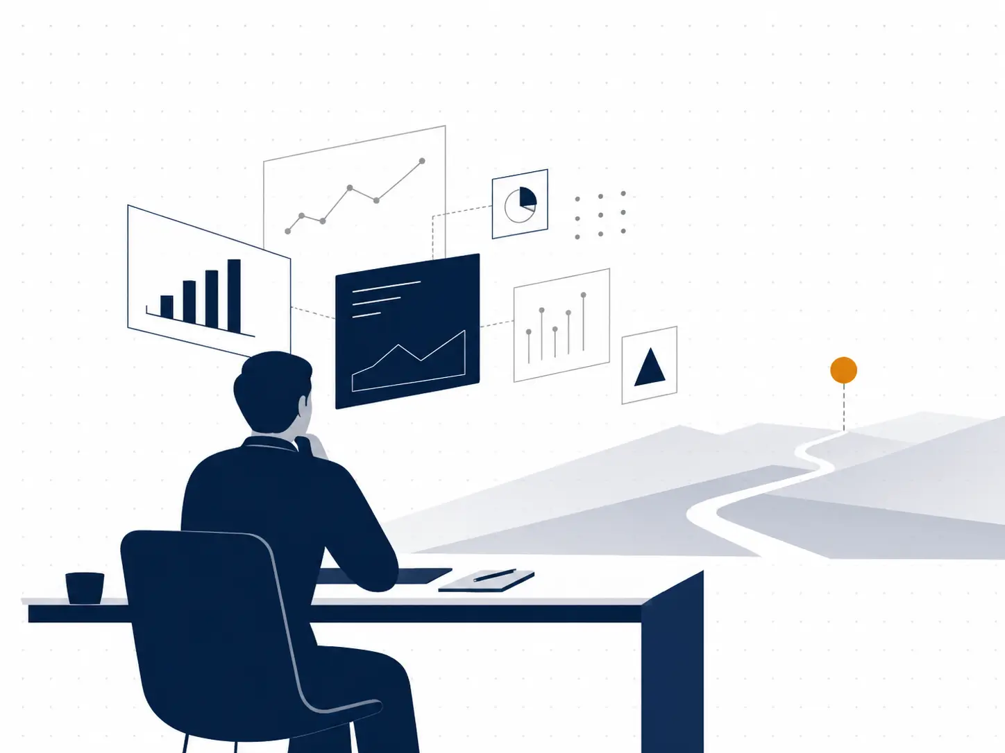 Ilustração de planejamento financeiro estratégico